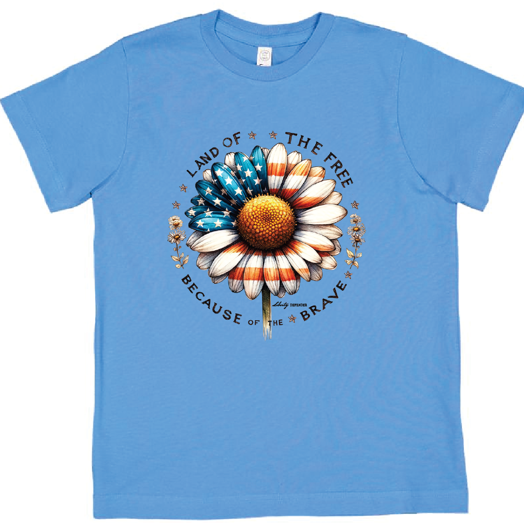 Liberty Defender - Patriotic Flower T - Shirt